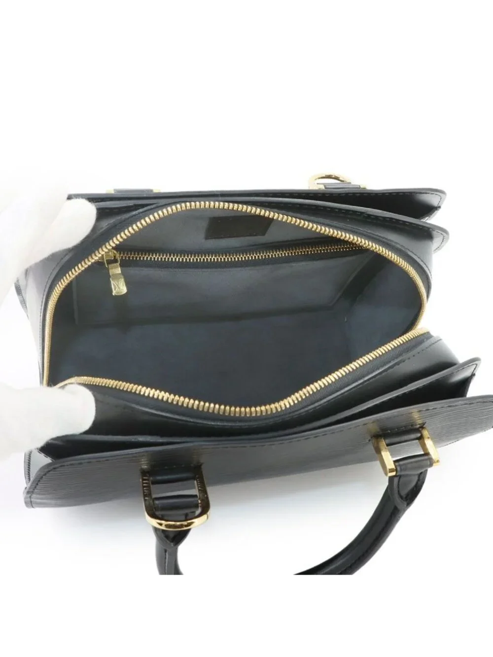 Louis Vuitton Epi Pont Neuf Hand Bag Leather Noir Gold